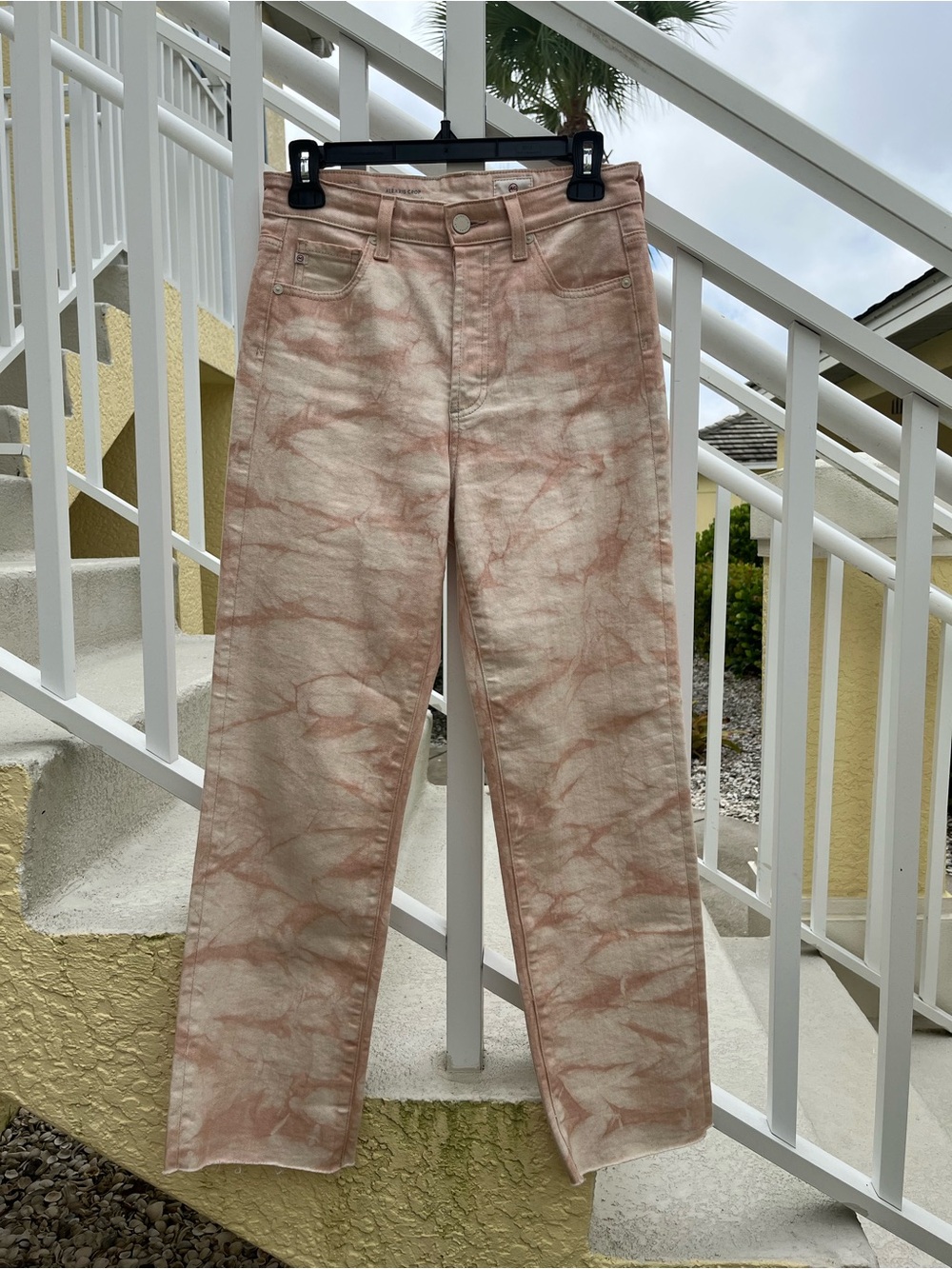 Ag Adriano Goldschmied Blush Tie-Dye Straight Leg Jeans